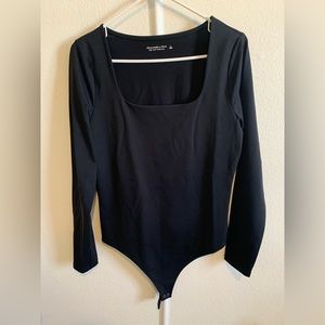 Abercrombie & Fitch Long Sleeve Cotton Seamless Bodysuit Size Large